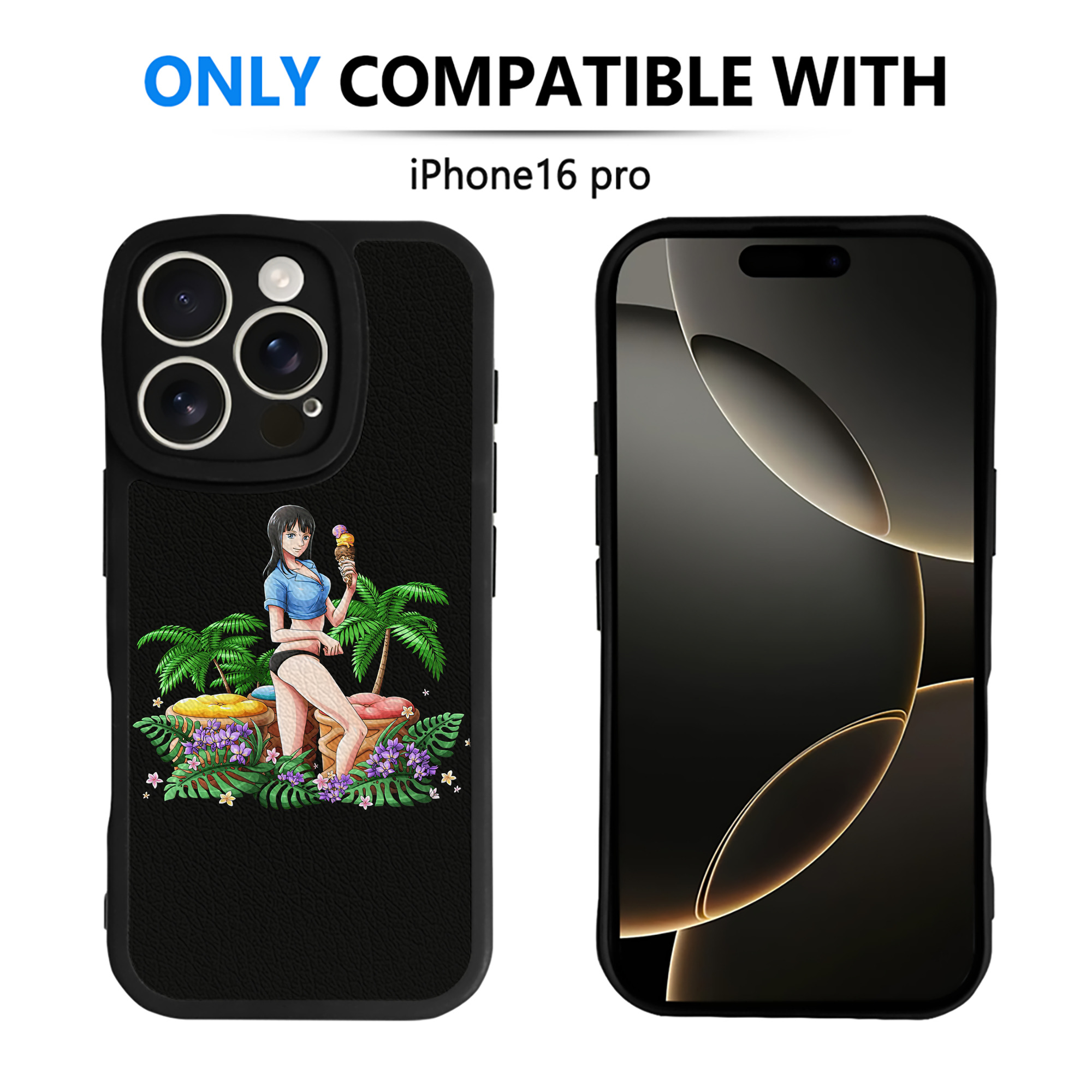 （画像用） ワンピース ニコ・ロビン ONE PIECE Nico Robin 【iPhone 16シリーズ対応】シリコンスマホケース（レザー調） 材質：シリコン